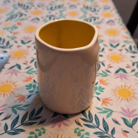 Rae Dunn White And Yellow "Sunhine" Ceramic Collectible Coffee Mug - Picture 4 of 6